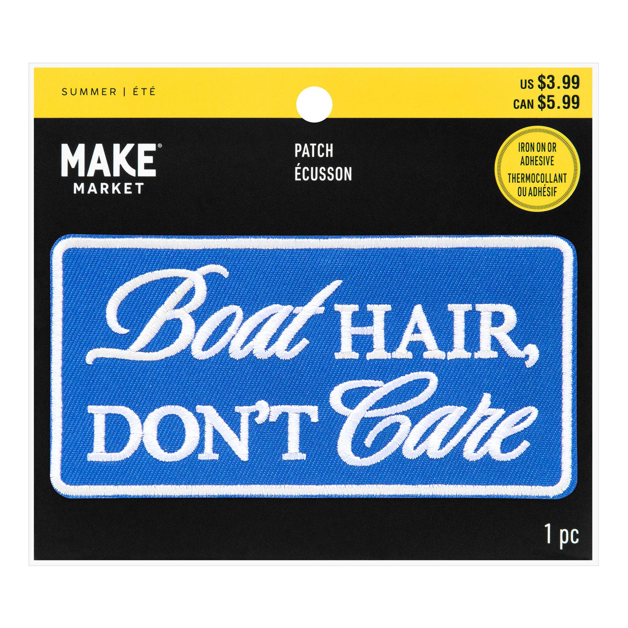 Summer Boat Hair Iron-On & Adhesive Embroidered Patch by Make Market®
